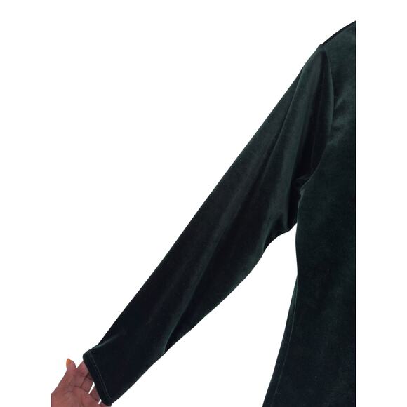 Gap Velvet Shirt Vintage Green Basic Moody Gremlin Earthy Long Sleeve Medium - Picture 5 of 11